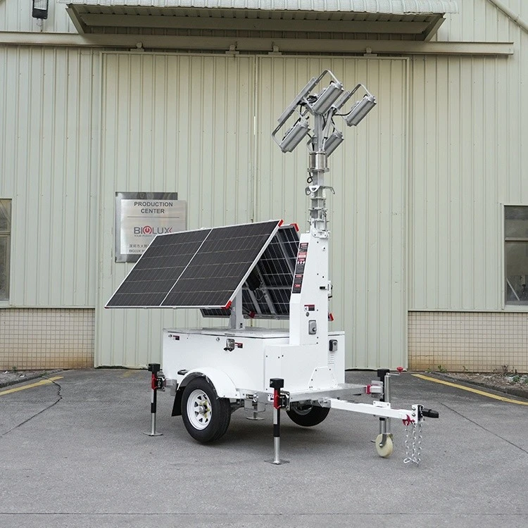 Mobile Solar Light Tower HiSOLO 1200W factory