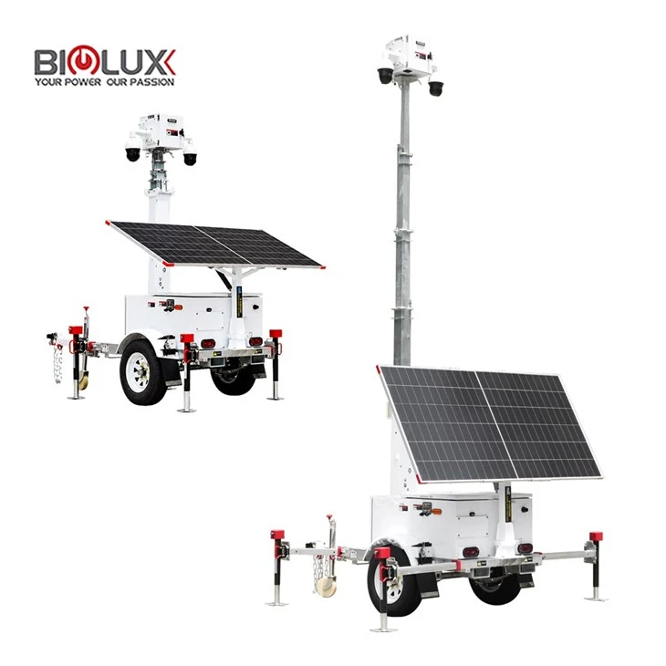 Small Solar Security Trailer With AI Cameras high quality