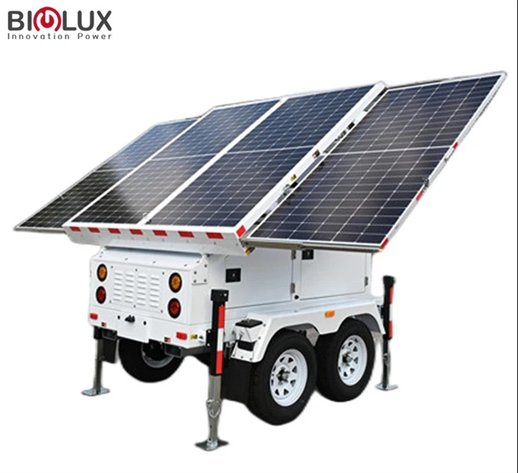 Portable Solar Light Tower Trailer Movable